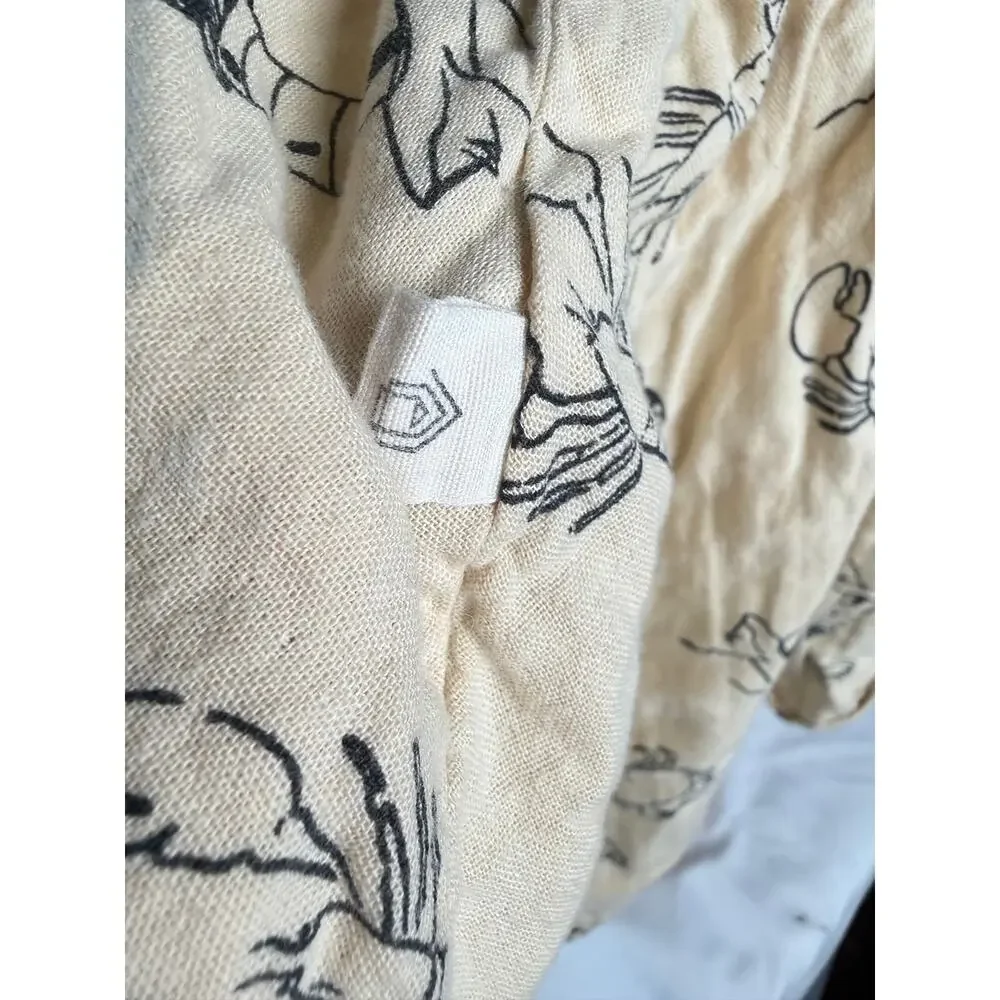 100% Cotton Coco Village Summer Dress, Offwhite, size 6, crab, lobster design